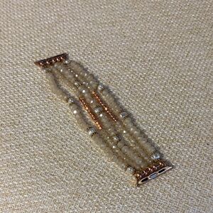 Beaded Apple Watch band with Rose Gold Accents